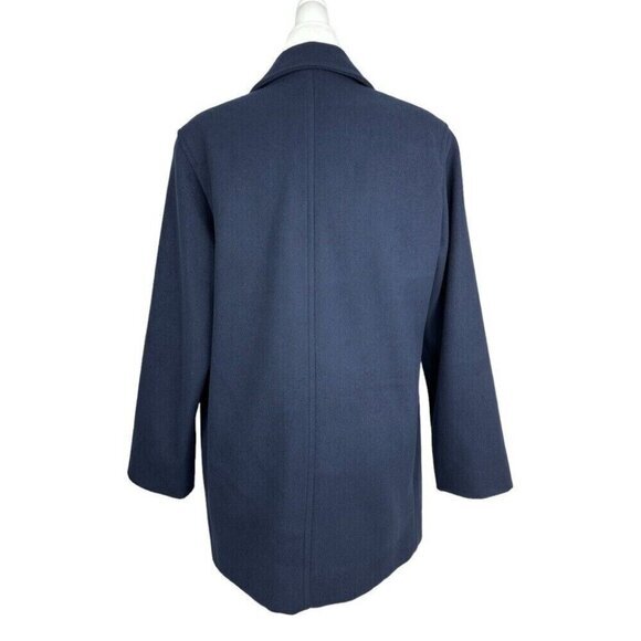 J Percy Women’s Blue Merino Wool Vintage 90s Double Breasted Pea Coat‎ 14/C47 - Picture 5 of 13